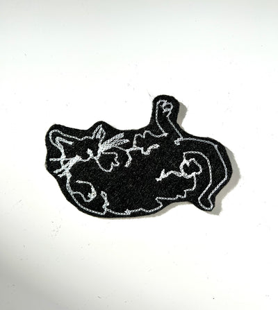 Black Cat Chainstitch Iron On Patch