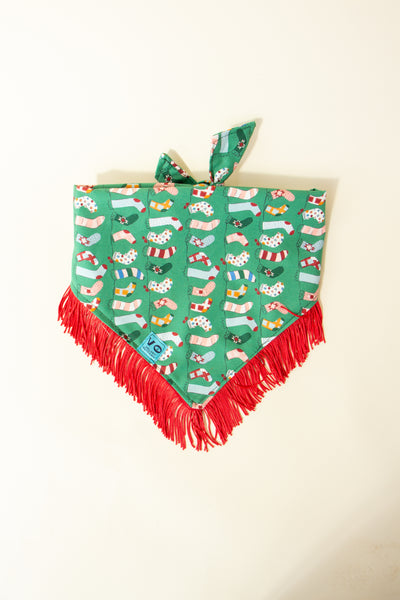 Holiday Stocking Fringe Pet Bandana