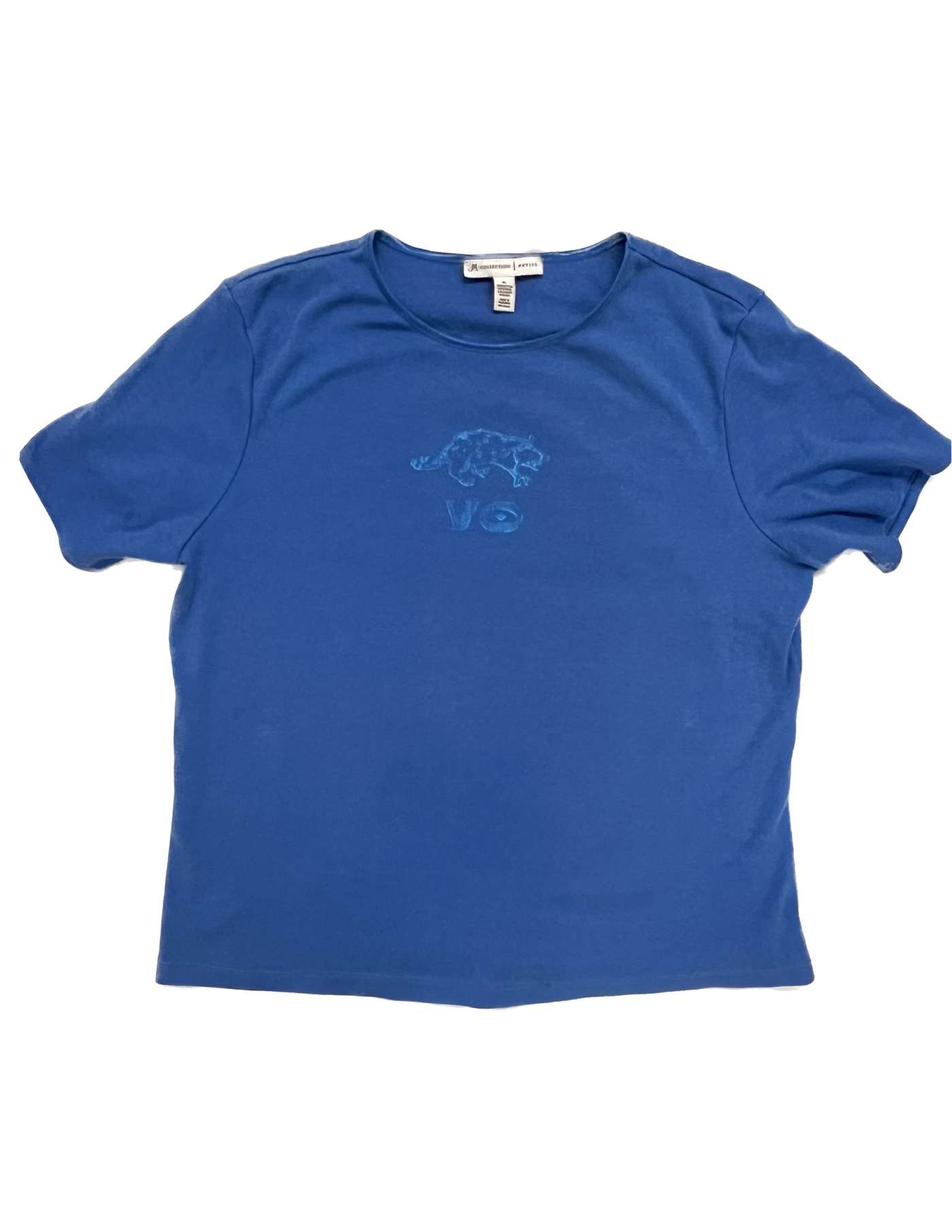 Blue Knit Shirt with Possum