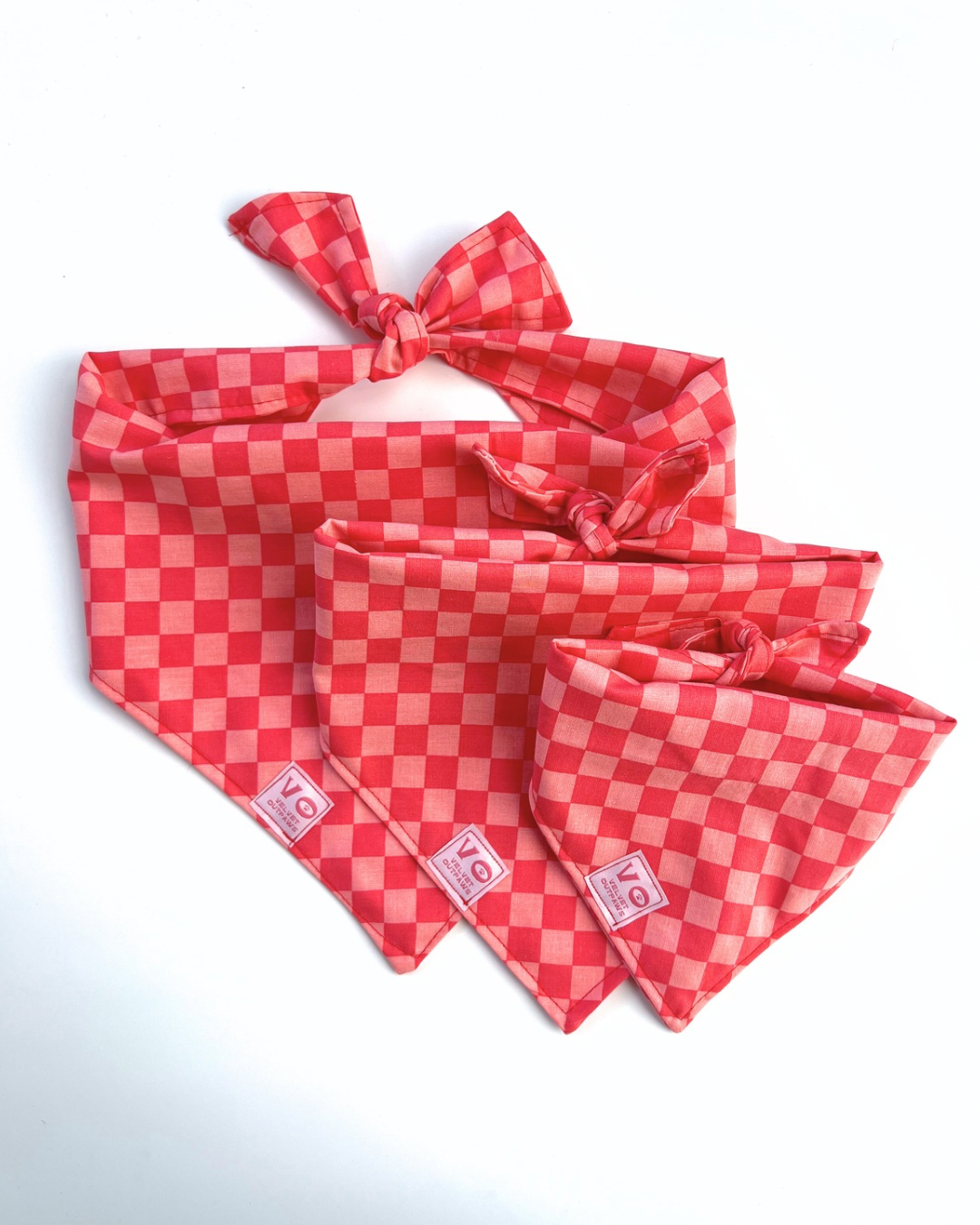 Pink Checker Pet Bandana