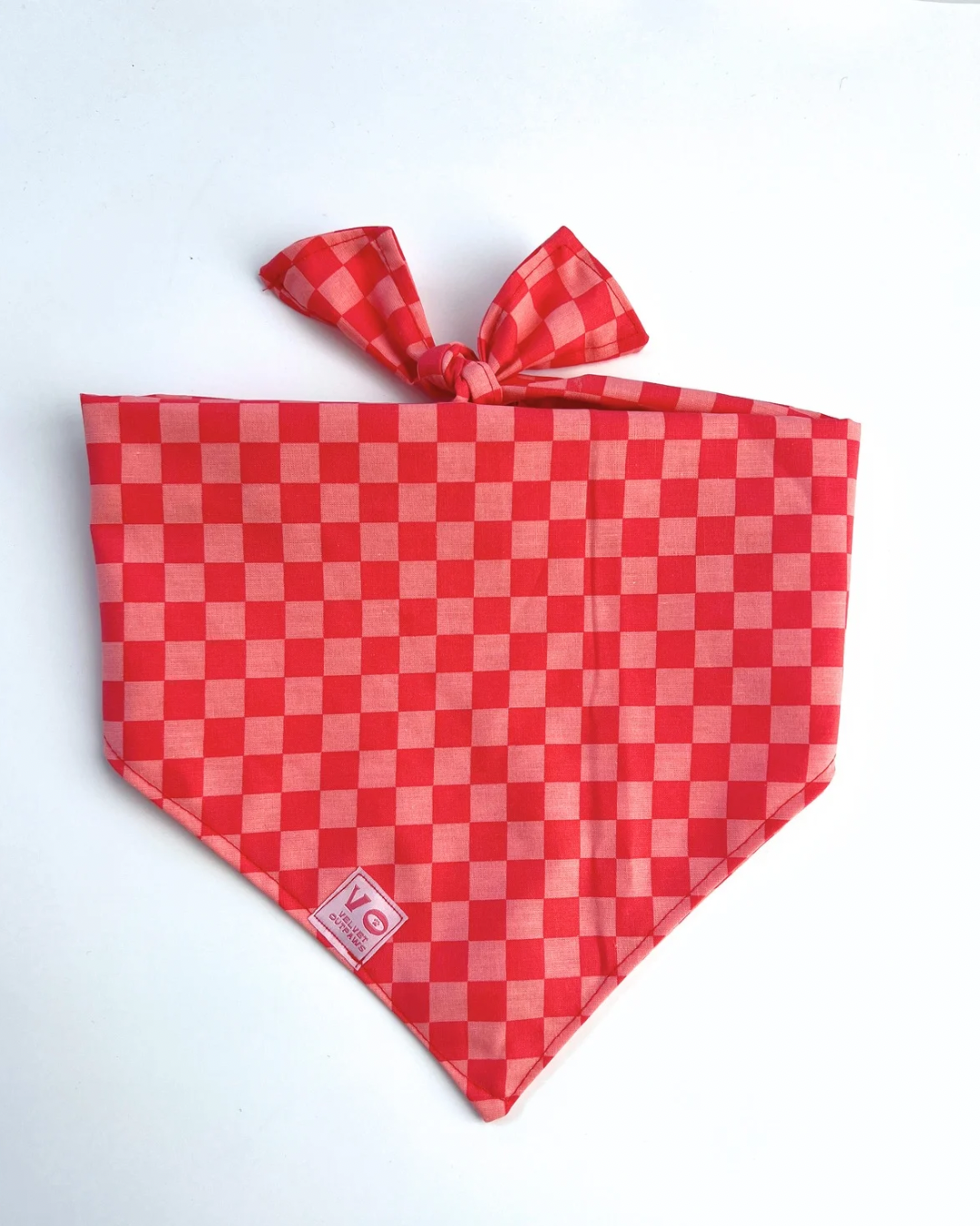 Pink Checker Pet Bandana