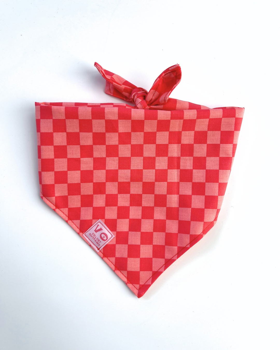 Pink Checker Pet Bandana