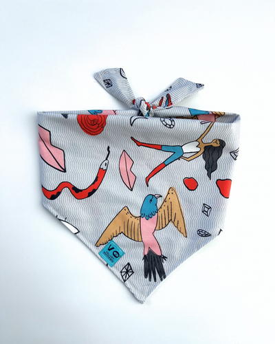 Tattoo Sailor Jane Style Anti Valentines Day Pet Bandana