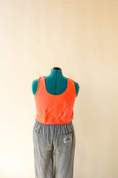 Coral Spandex Crop Top