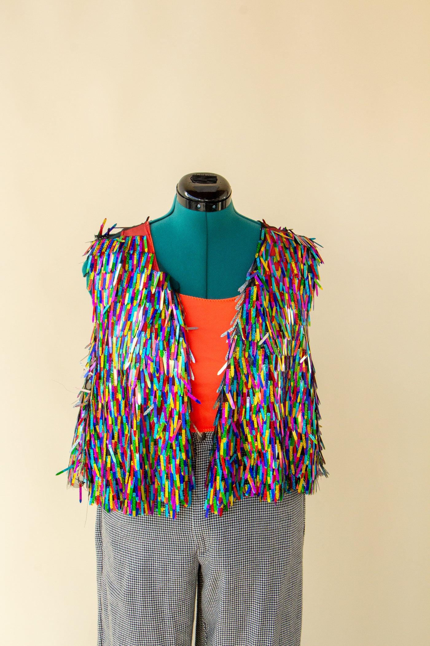 Rainbow Long Fringe Pride Vest XL/2X