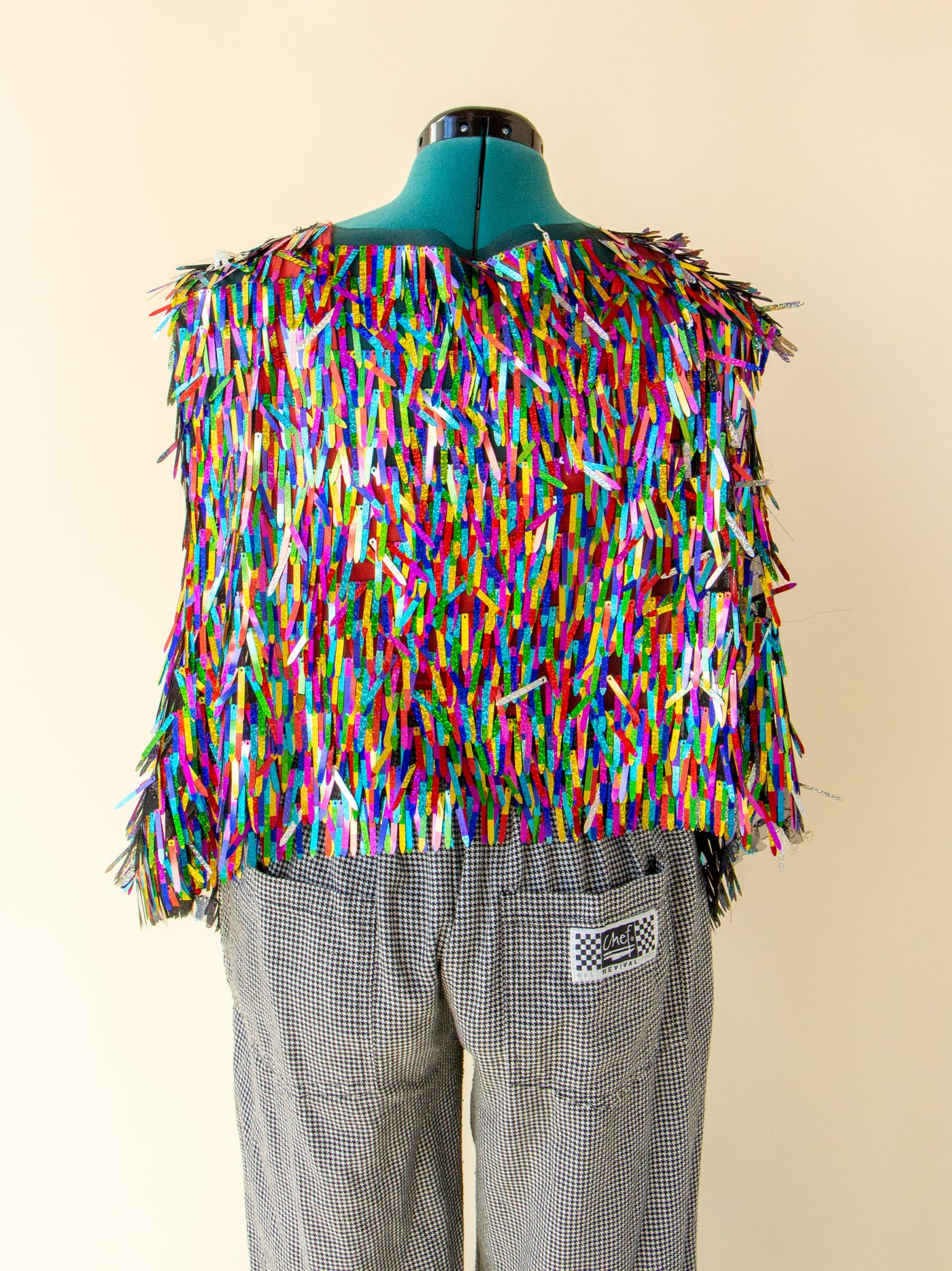 Rainbow Long Fringe Pride Vest XL/2X