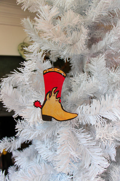 Red Cowboy Boot Ornament