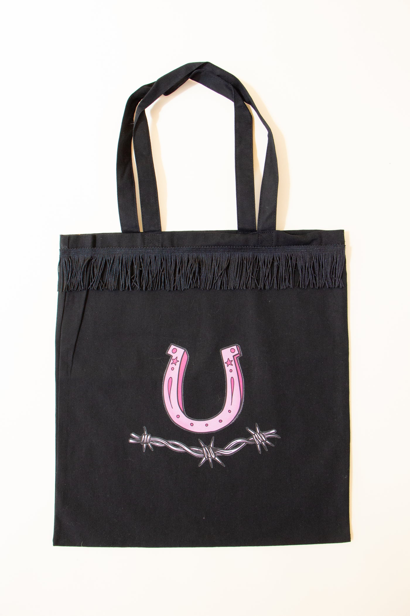 Black Fringe Tote Bags