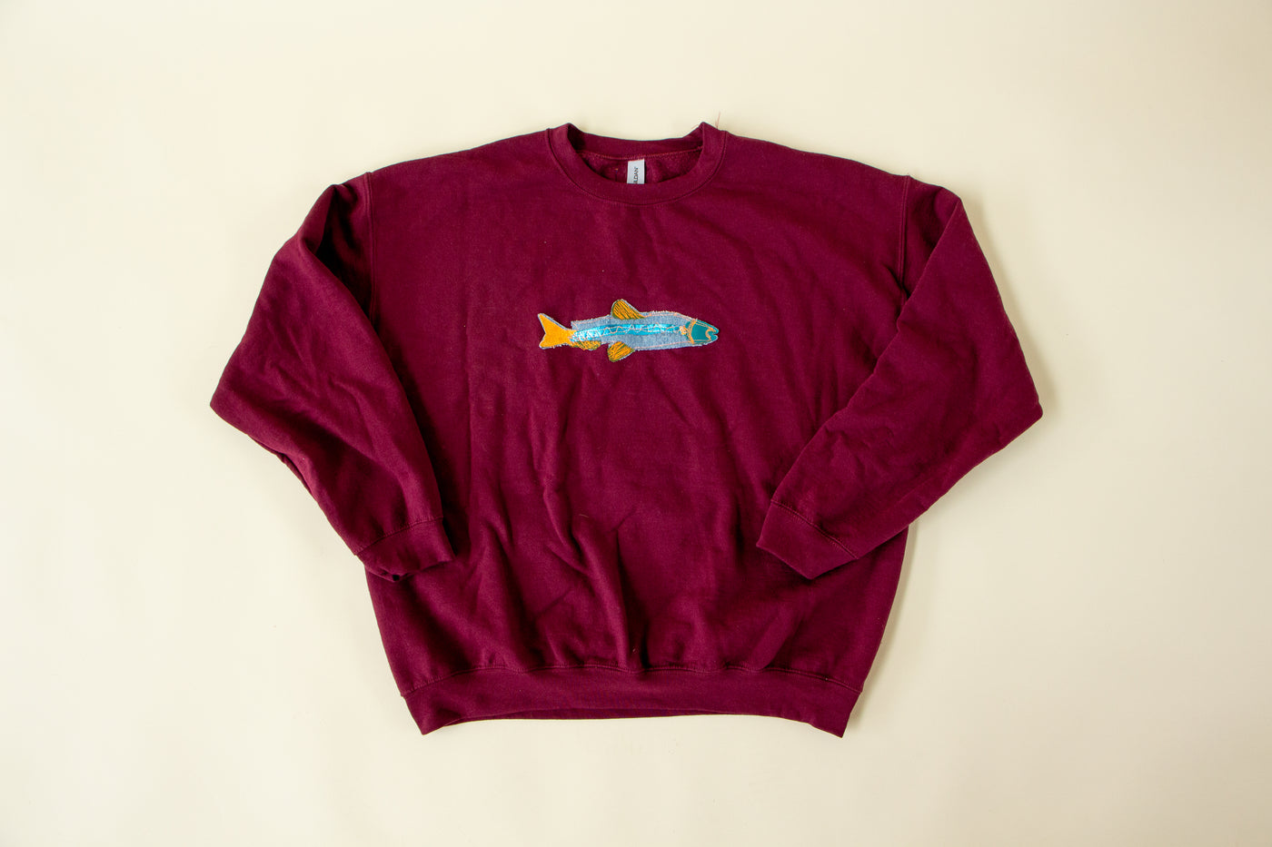 Fish Patch Sweatshirt Maroon