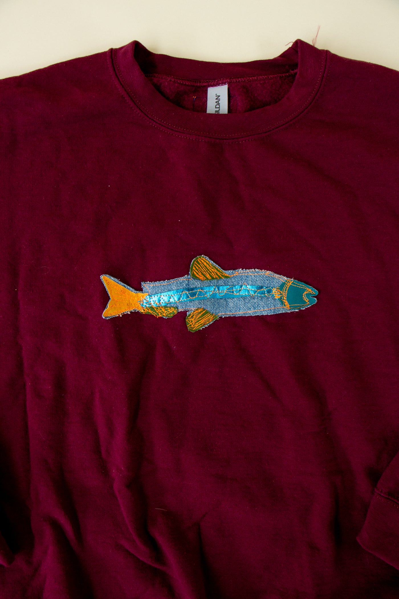 Fish Patch Sweatshirt Maroon