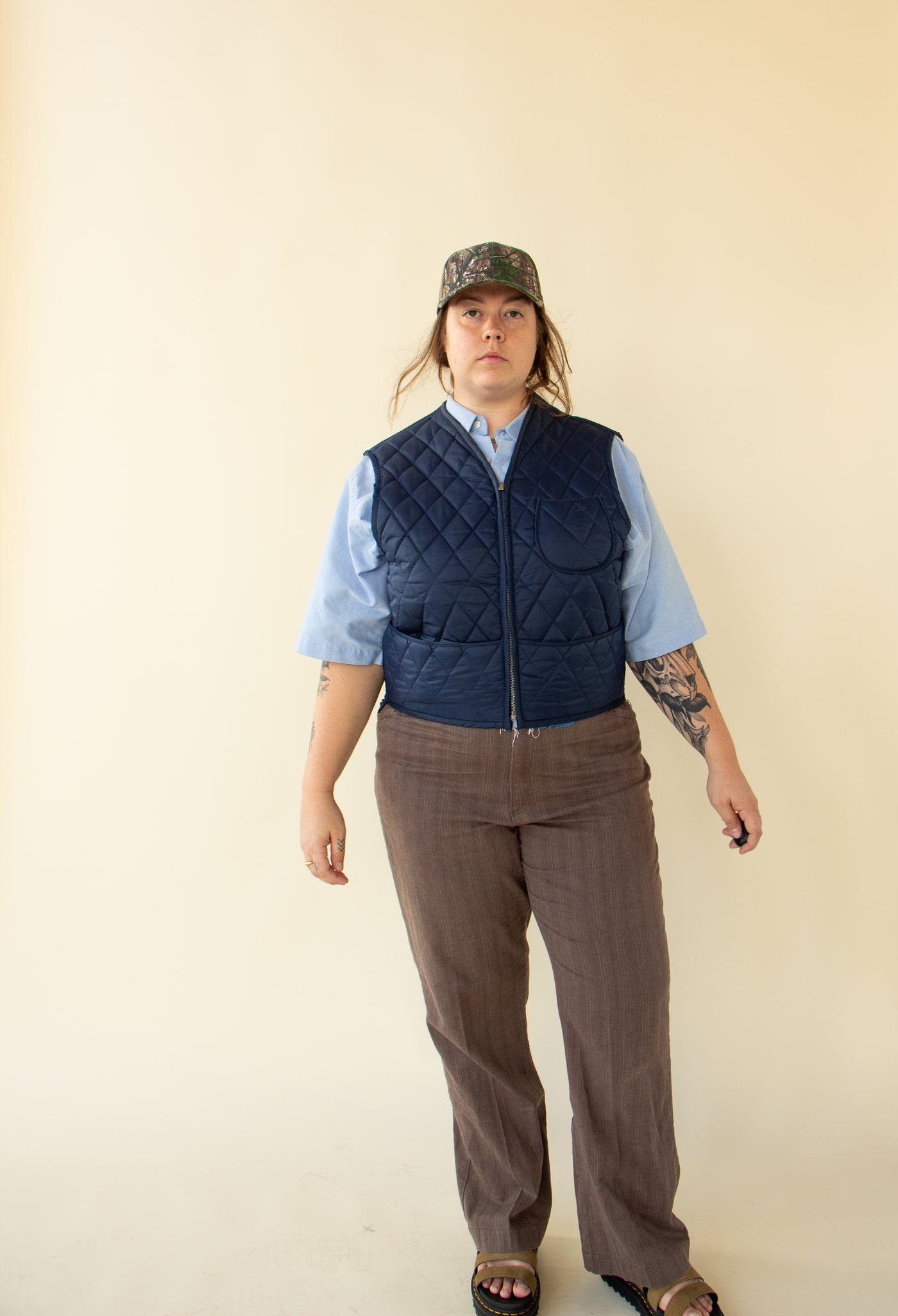 Blue Quilted Hunting Vest