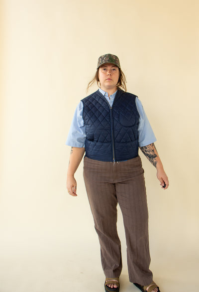 Blue Quilted Hunting Vest