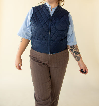 Blue Quilted Hunting Vest