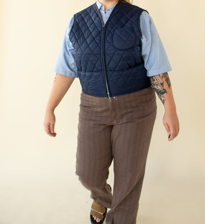 Blue Quilted Hunting Vest