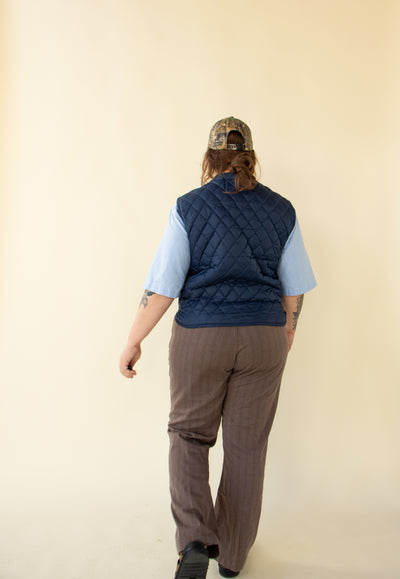 Blue Quilted Hunting Vest