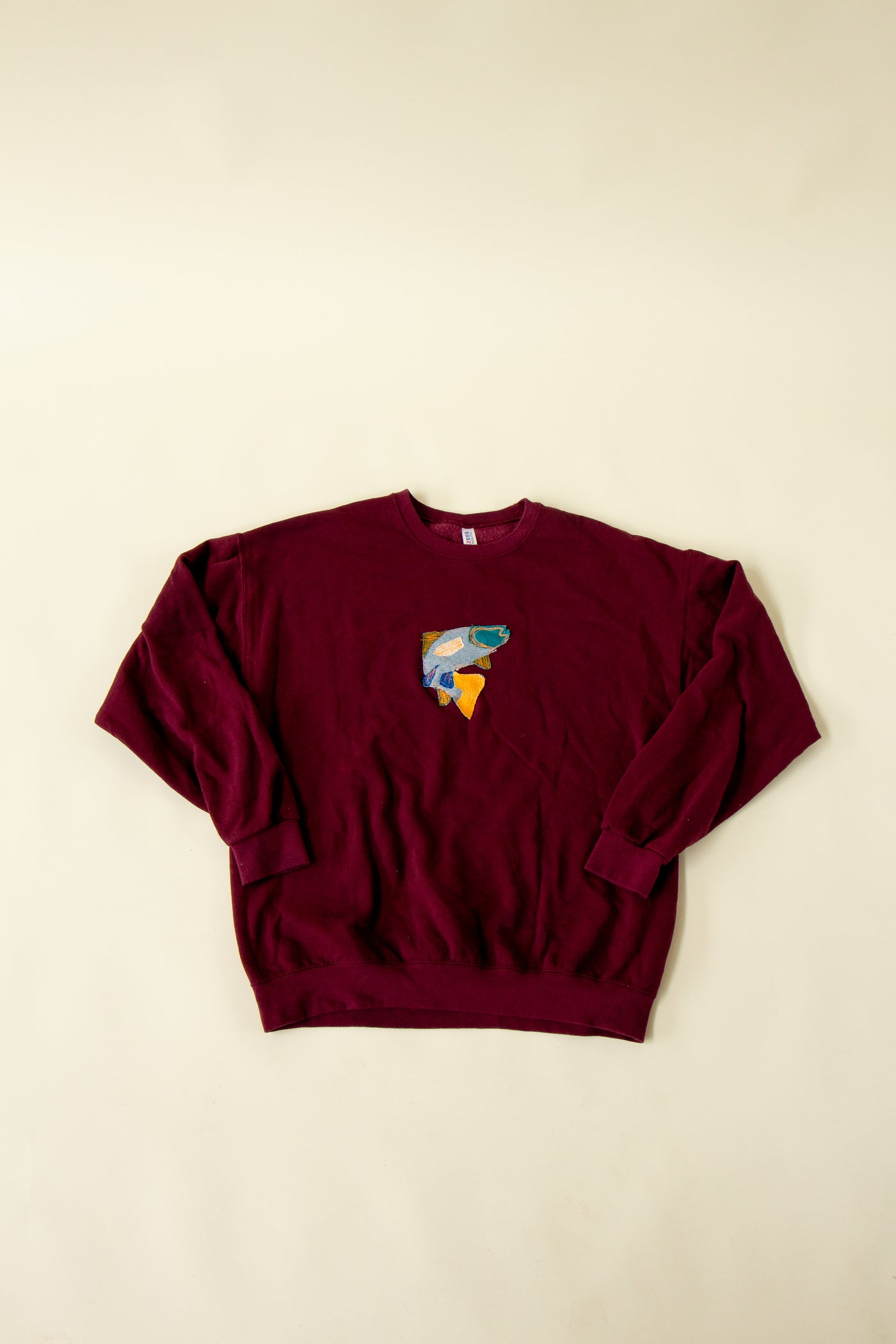 Fish Patch Sweatshirt Maroon