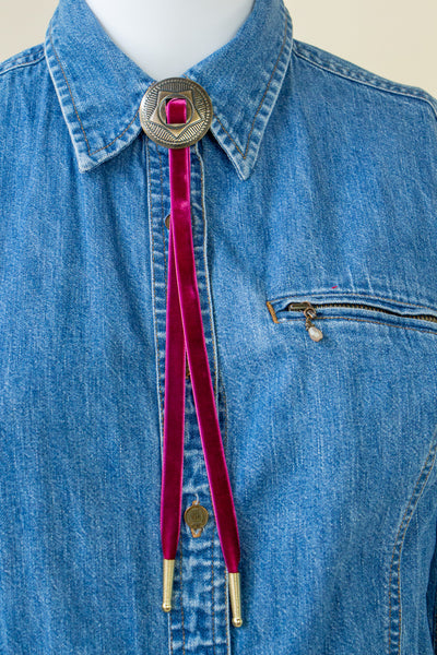 Multiple Velvet Bolo Ties - Gold Tips