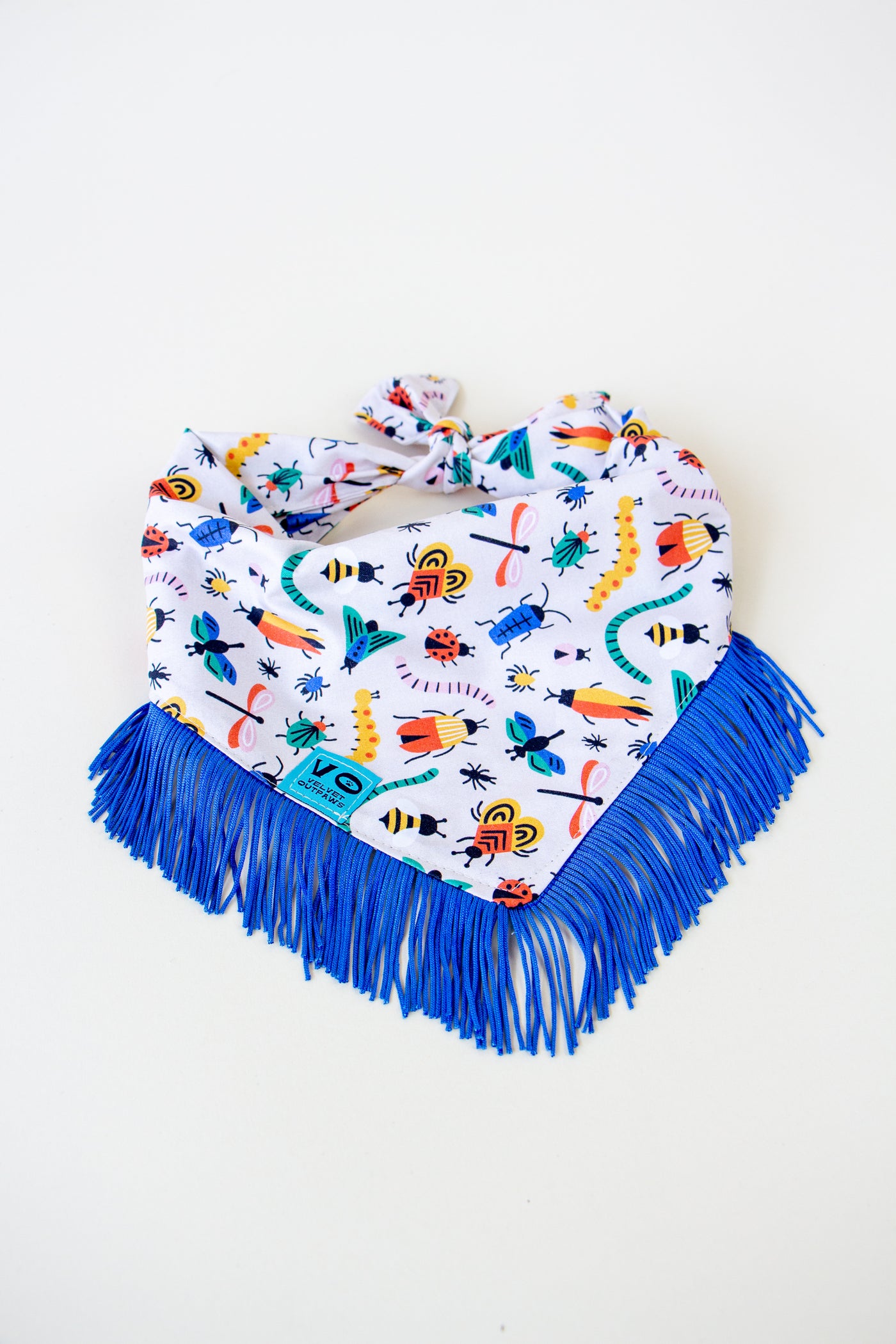 Bugs with Blue Fringe Dog/Cat Bandana