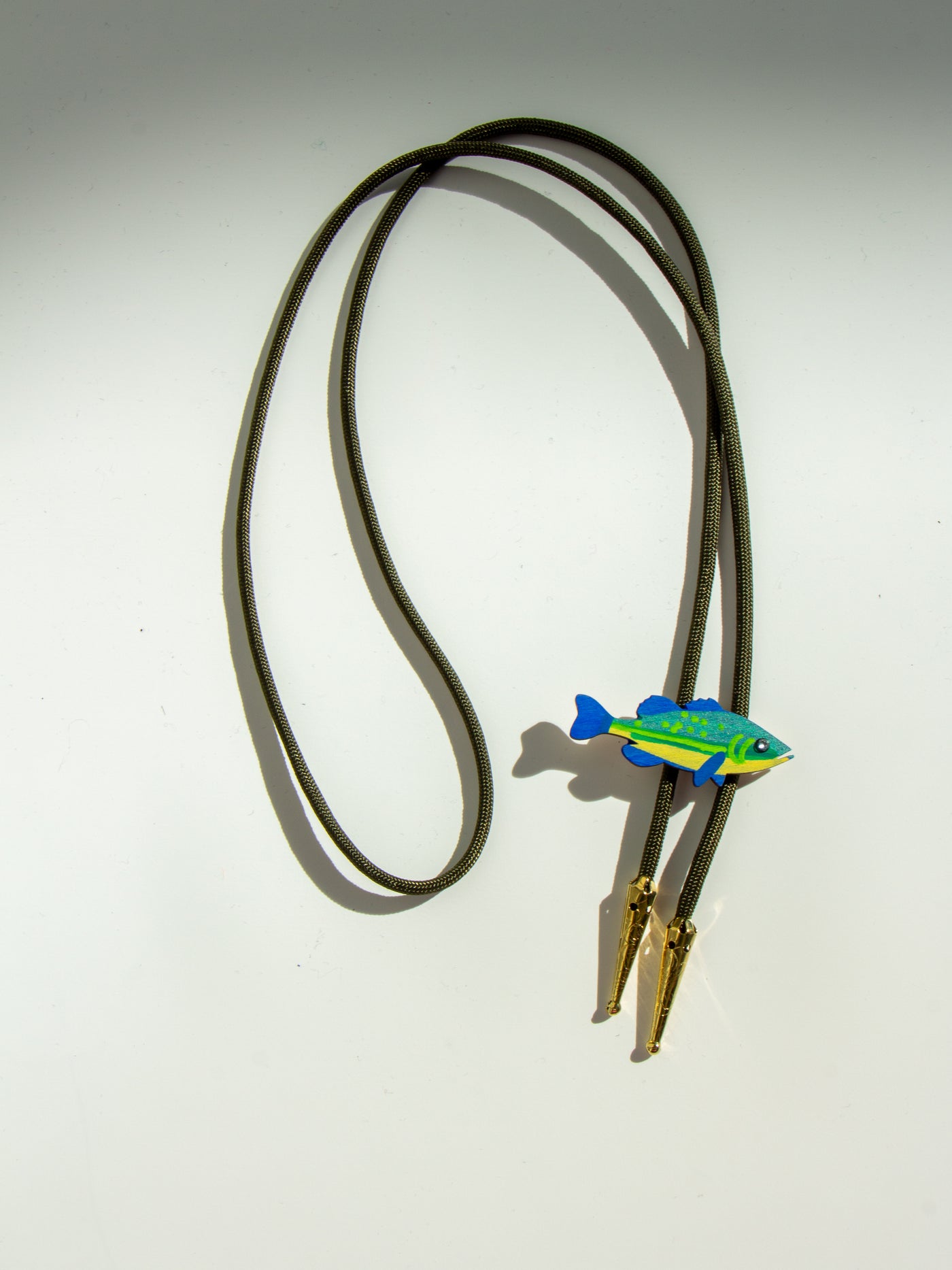 Fish Dark Olive Bolo Tie