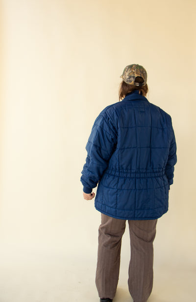 Blue Quilted Vintage Shooting Jacket