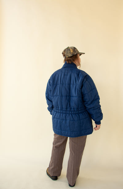 Blue Quilted Vintage Shooting Jacket