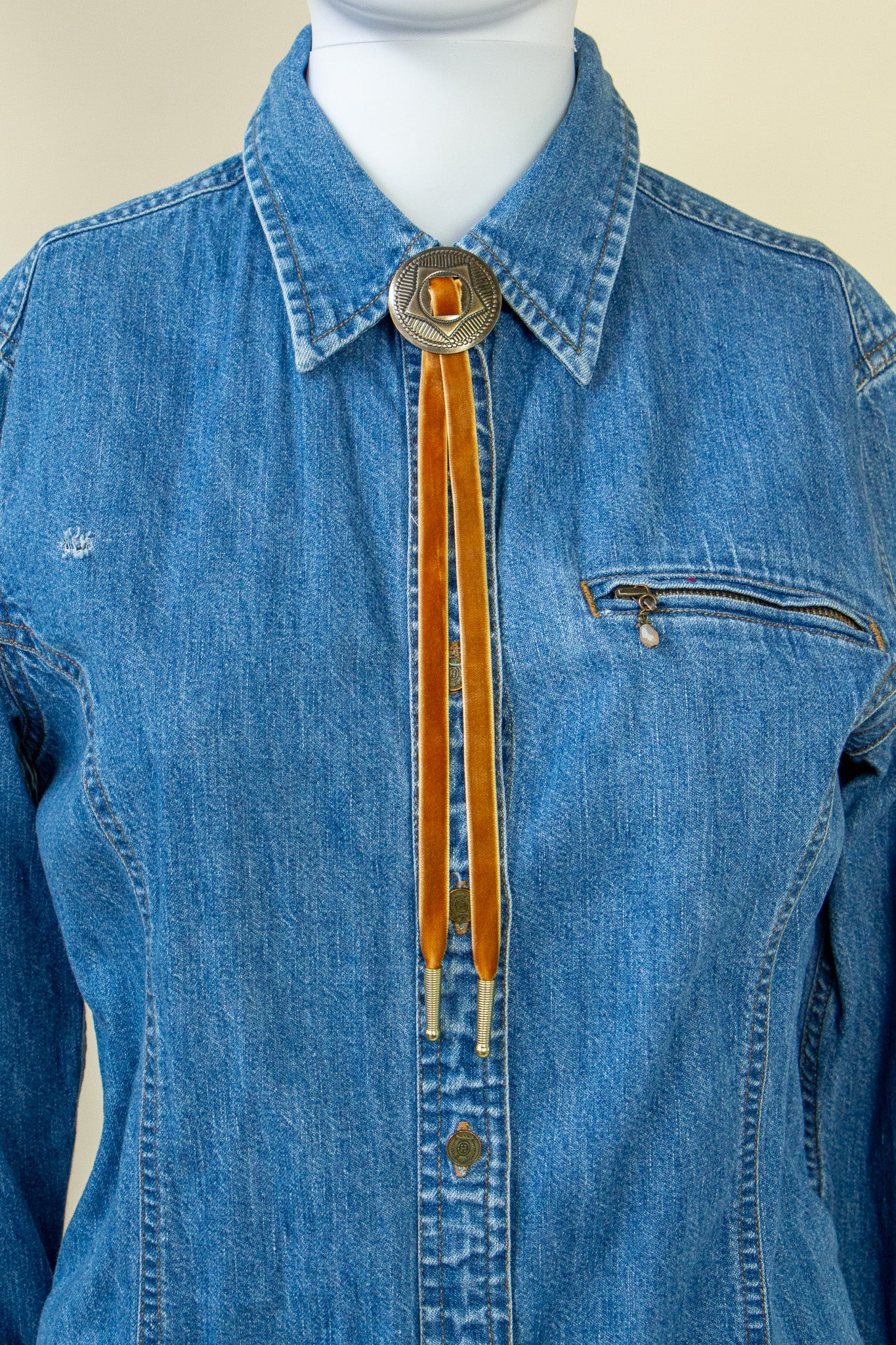 Multiple Velvet Bolo Ties - Gold Tips