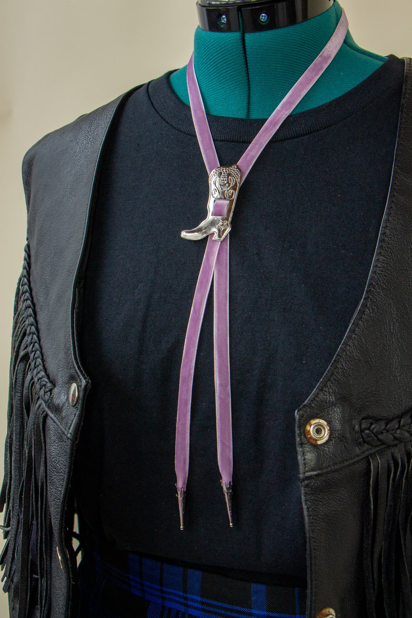 Velvet Bolo Tie Boot