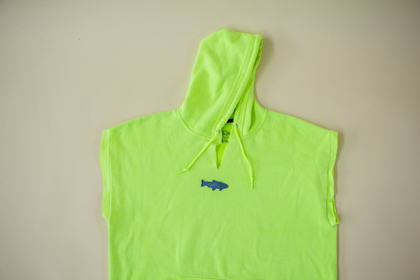 Neon Yellow Muscle Hoodie L