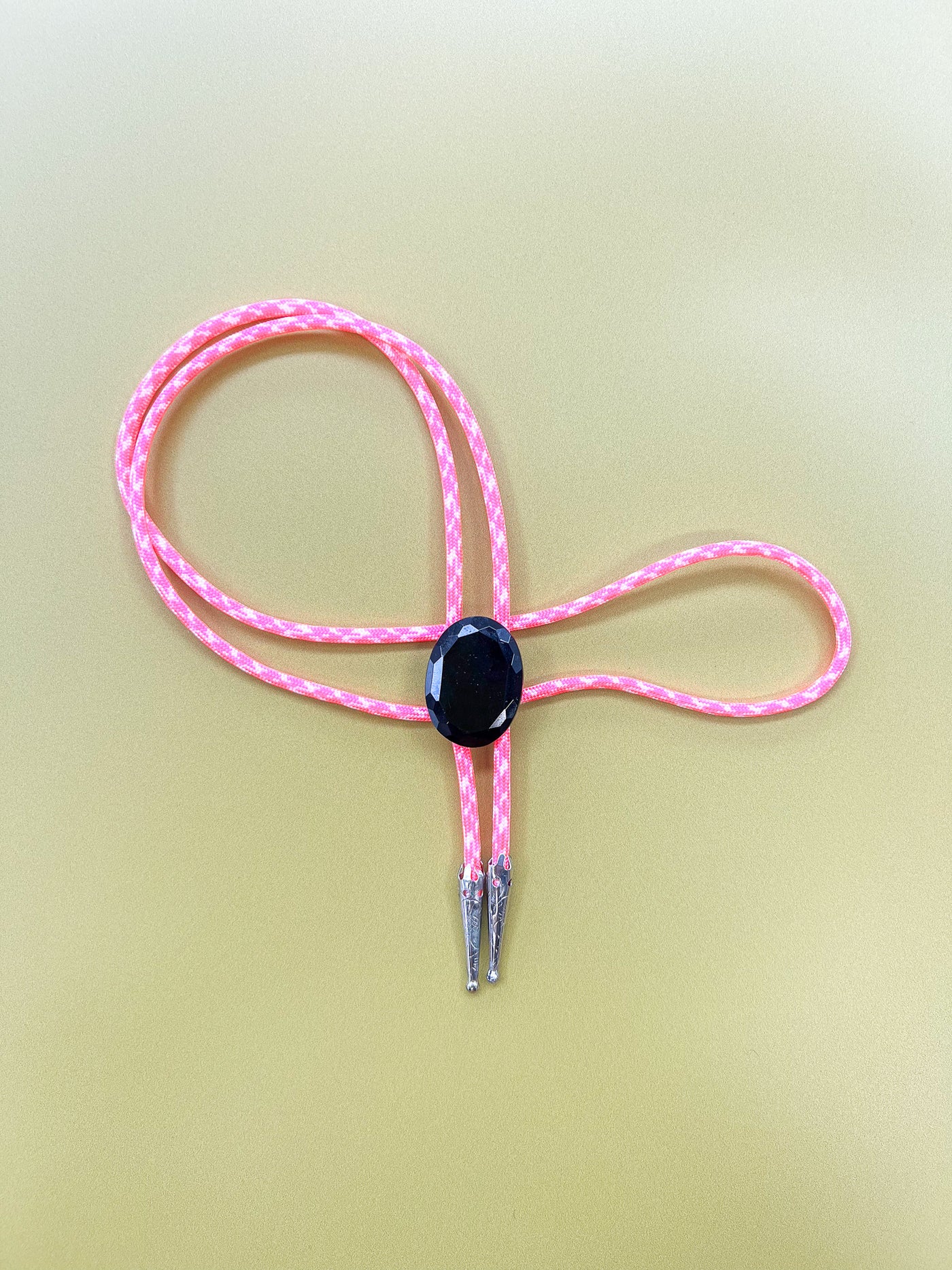 Pink Camo with Black Gem Bolo Tie