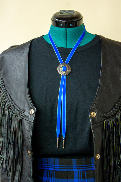 Multiple Velvet Bolo Tie - Silver Tips