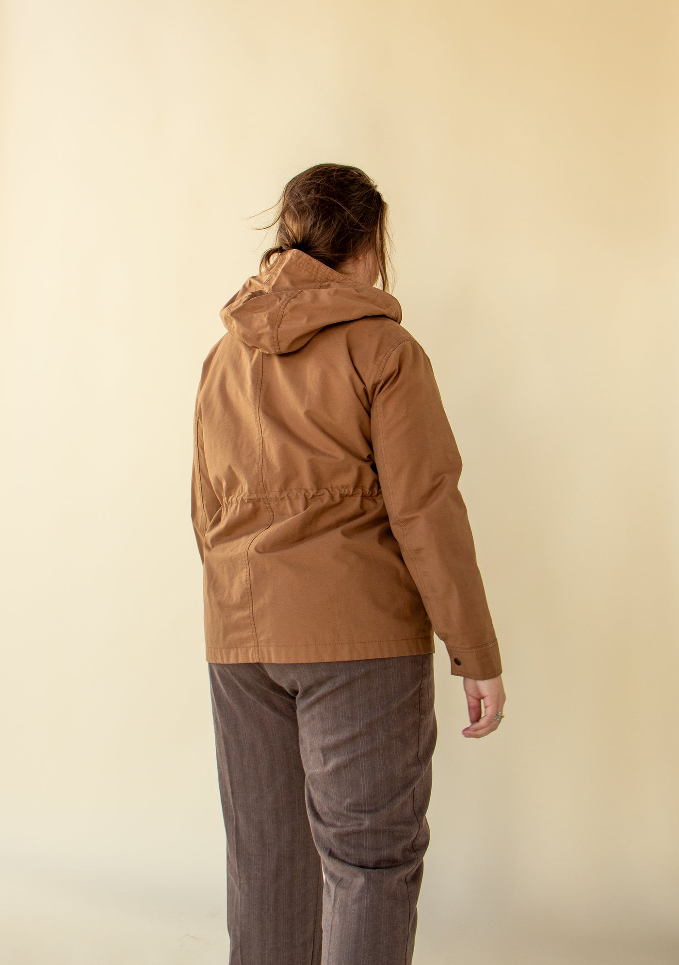 Light Brown Modern coat with Hood