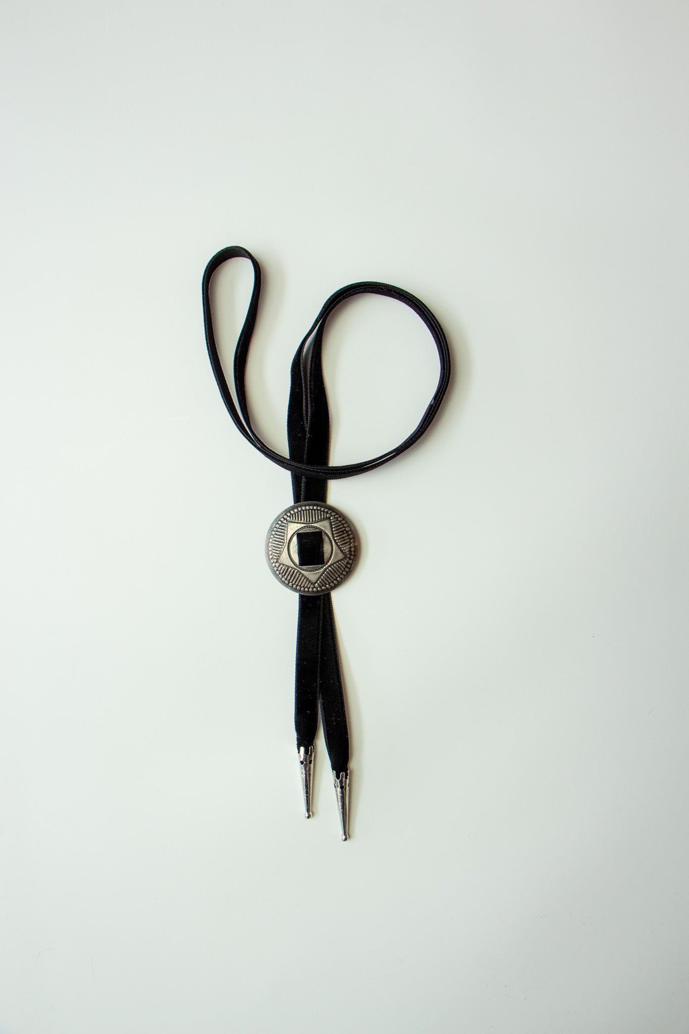 Multiple Velvet Bolo Tie - Silver Tips