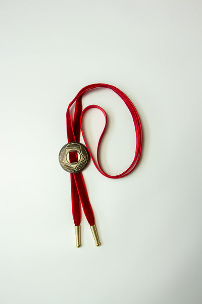 Multiple Velvet Bolo Ties - Gold Tips