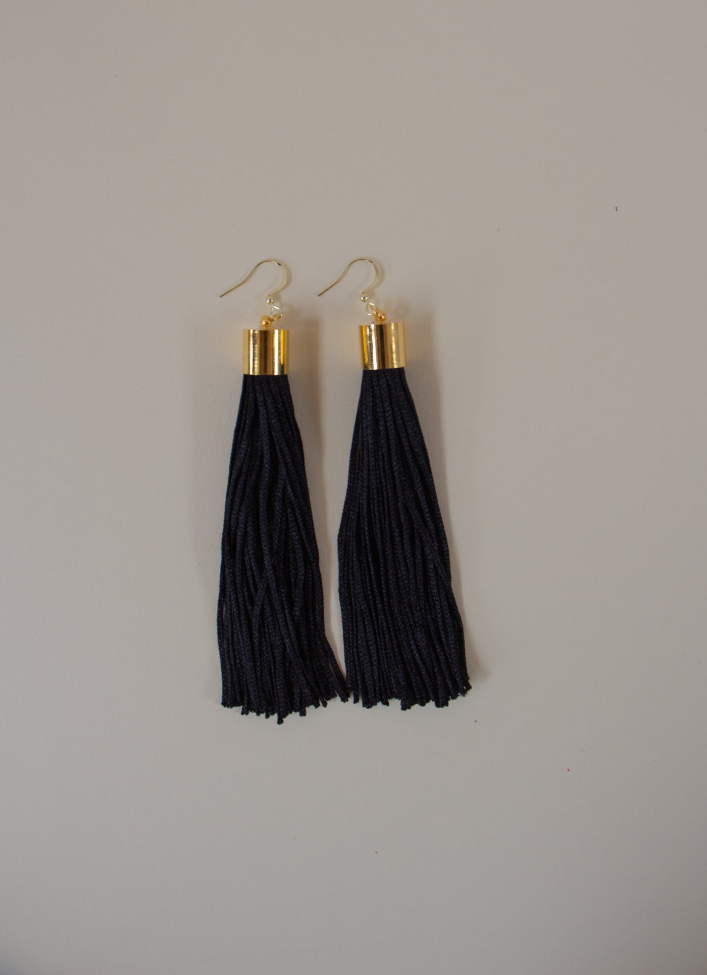 Black Tassel Fringe Earrings