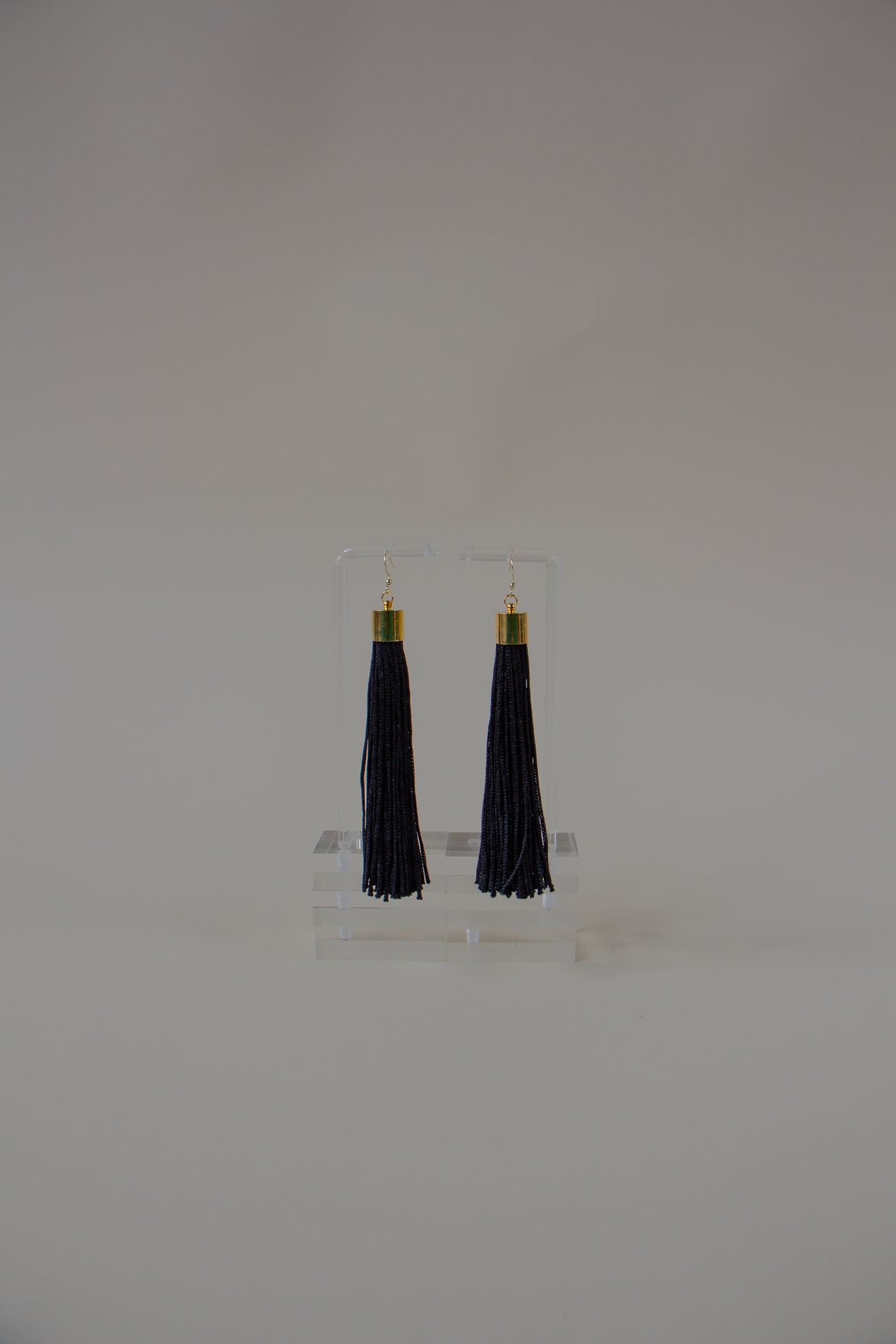 Black Tassel Fringe Earrings