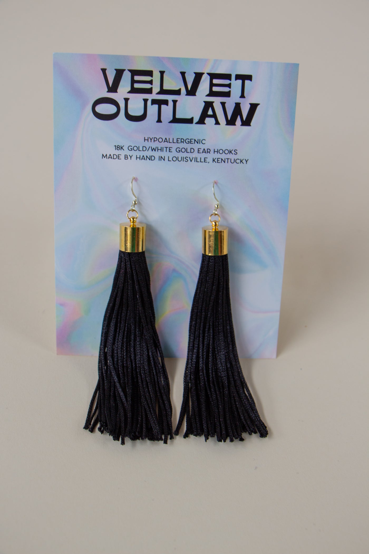 Black Tassel Fringe Earrings