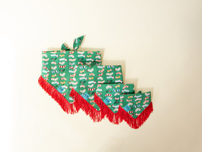 Holiday Stocking Fringe Pet Bandana