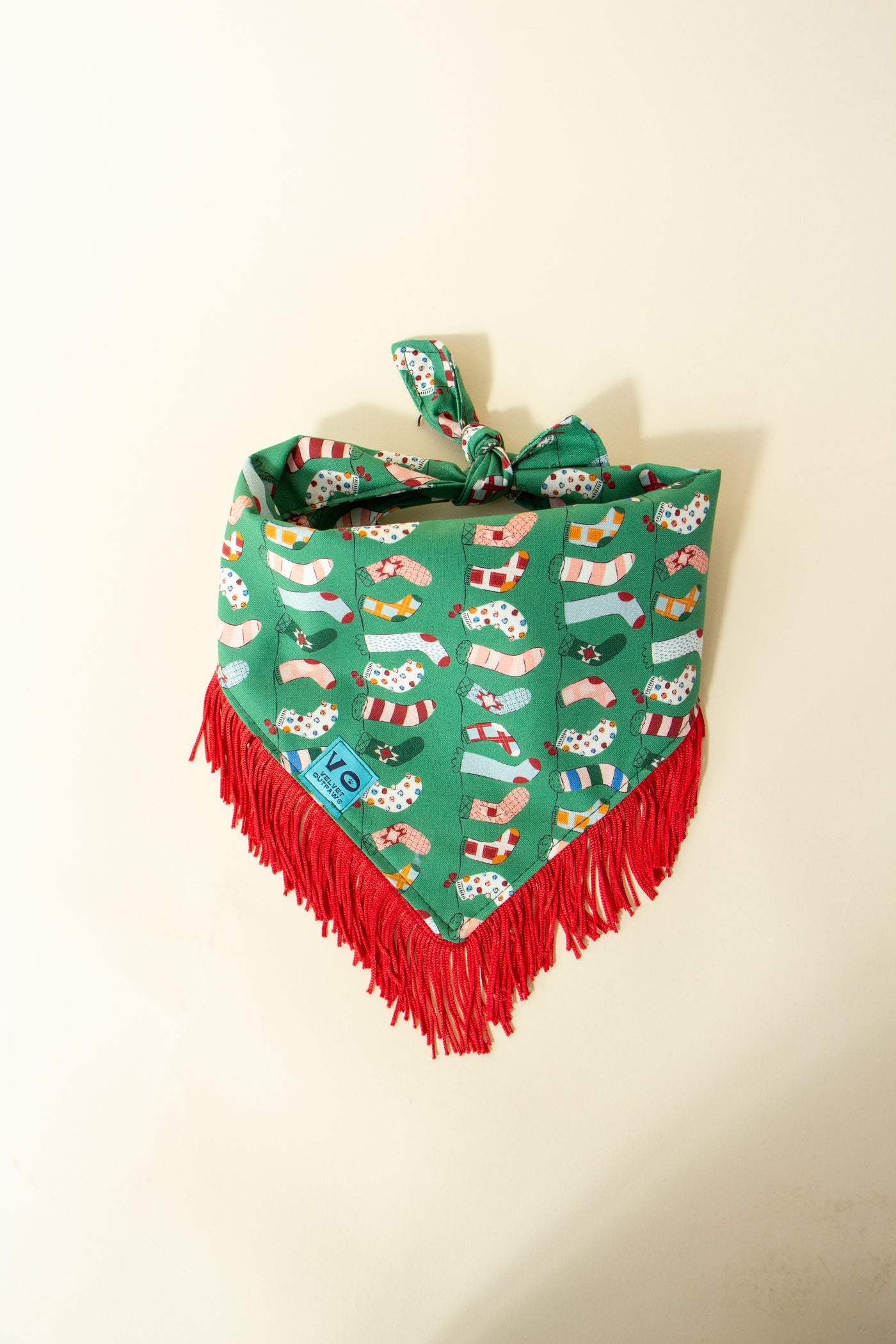 Holiday Stocking Fringe Pet Bandana