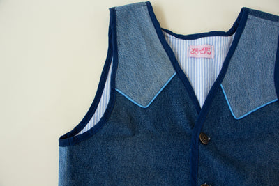 Western Two Tone Denim Vest Size S