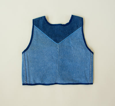 Western Two Tone Denim Vest Size S