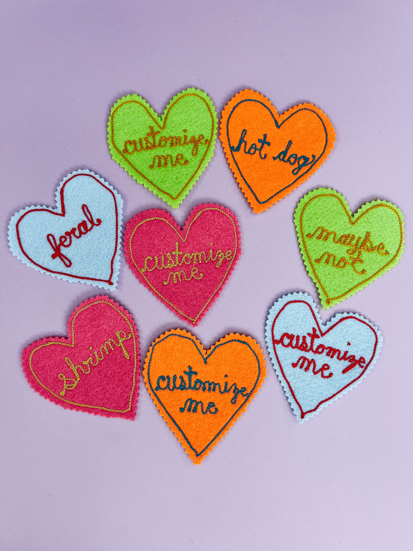 Chain Stitched Heart Patch - Customizable