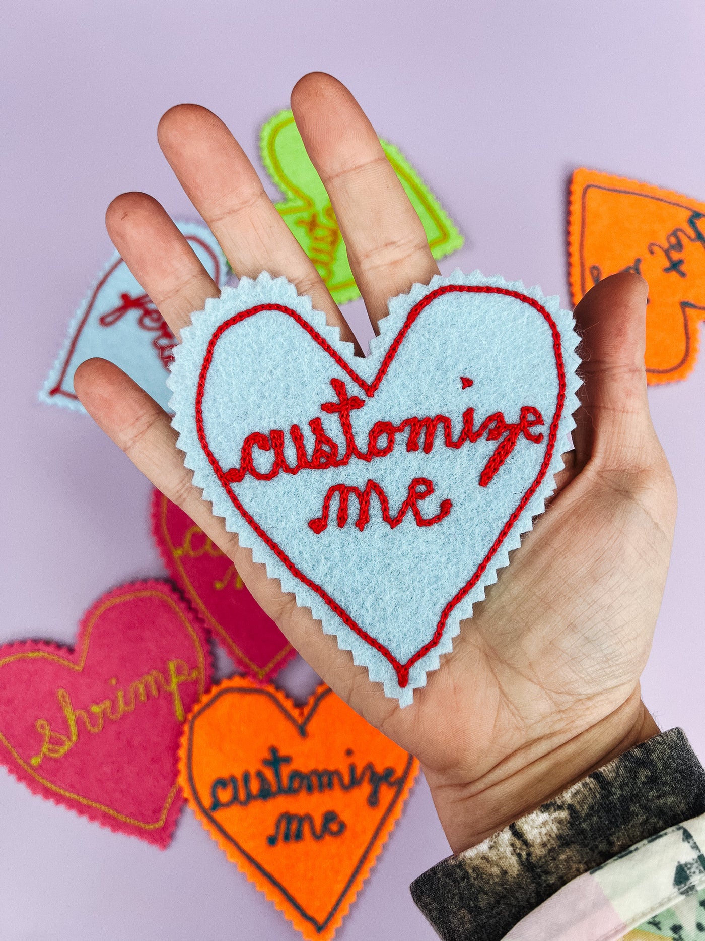 Chain Stitched Heart Patch - Customizable