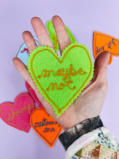 Chain Stitched Heart Patch - Customizable
