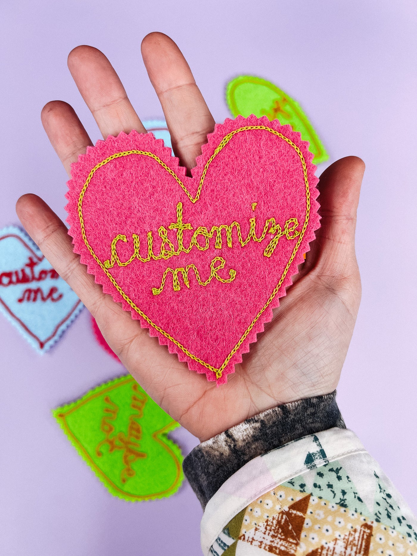 Chain Stitched Heart Patch - Customizable