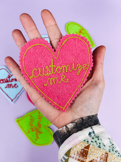 Chain Stitched Heart Patch - Customizable
