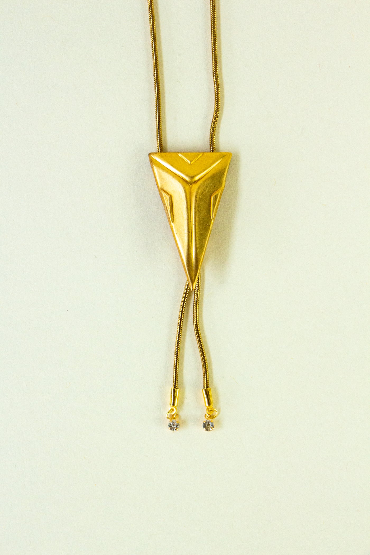 Geometric Vintage Brass Triangle Bolo Tie