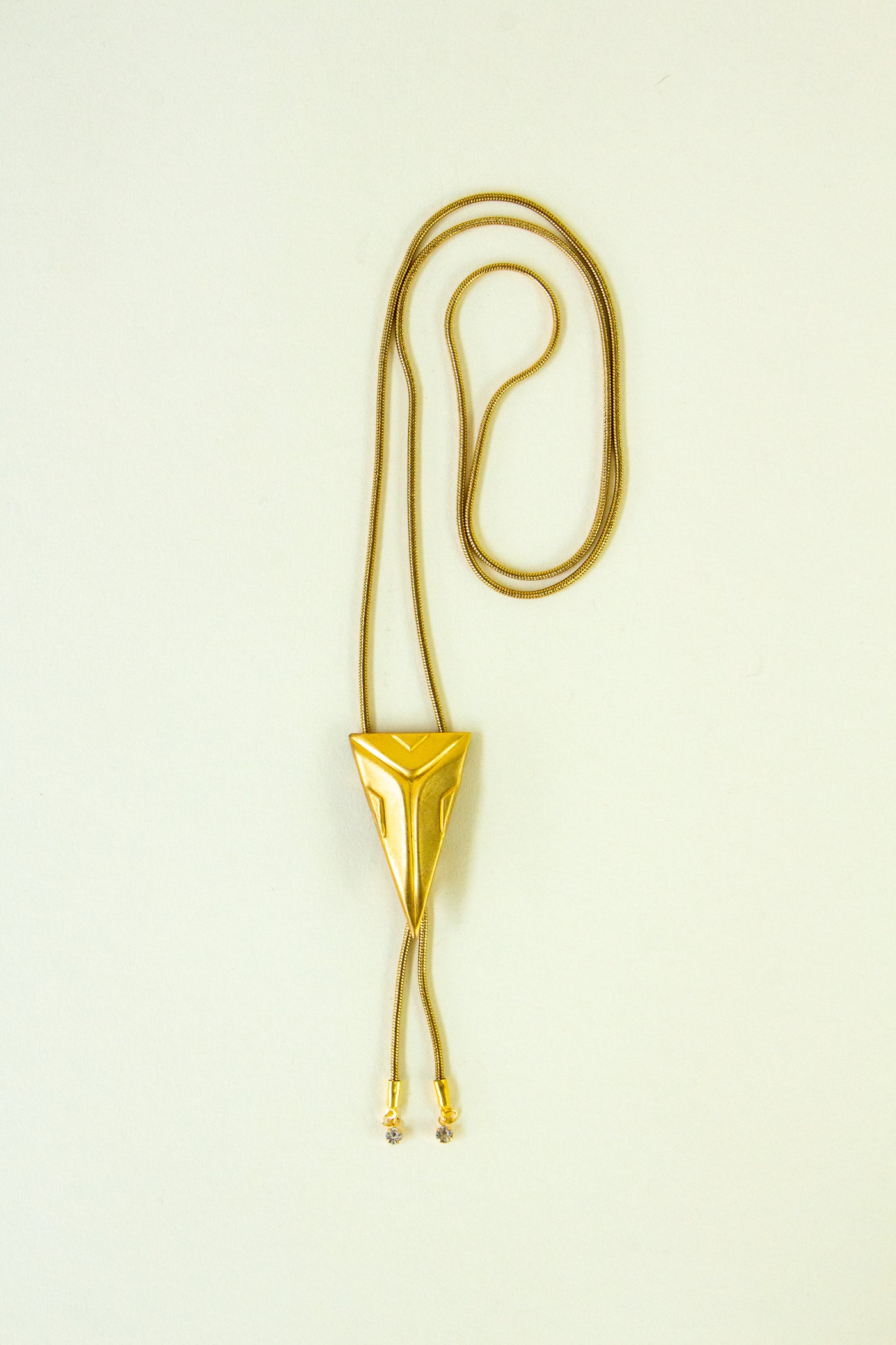 Geometric Vintage Brass Triangle Bolo Tie