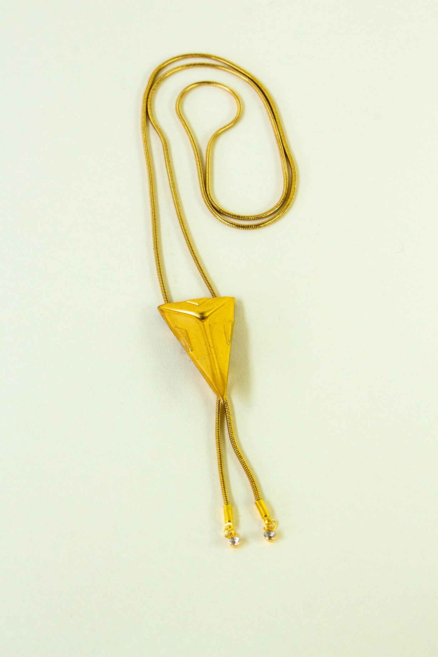 Geometric Vintage Brass Triangle Bolo Tie