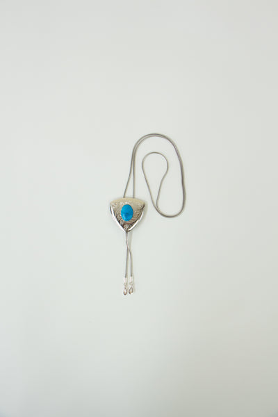 Turquoise Silver Vintage Bolo Tie