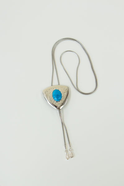 Turquoise Silver Vintage Bolo Tie